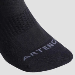 CHAUSSETTES DE SPORT MI-HAUTES ARTENGO RS 500 NOIR LOT DE 3 -ProSportif Boutique chaussettes de tennis mi hautes artengo rs 500 blanc lot de 3 4