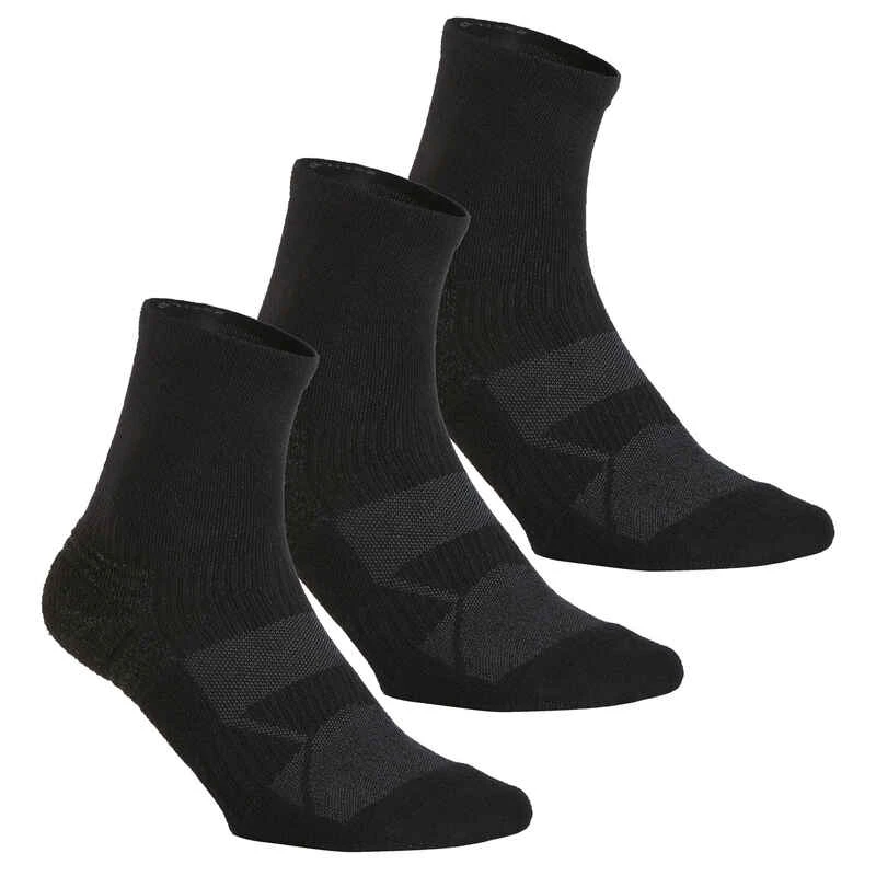 Chaussettes Marche Sportive/nordique WS 100 Mid Noir (3 Paires) 3 Chaussettes Marche Sportive/nordique WS 100 Mid Noir (3 Paires)