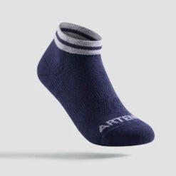 CHAUSSETTES TENNIS ENFANT MI-HAUTES ARTENGO RS 160 MARINE BLANC ROUGE LOT DE 3 -ProSportif Boutique chaussettes tennis enfant mi hautes artengo rs 160 gris lot de 3 4