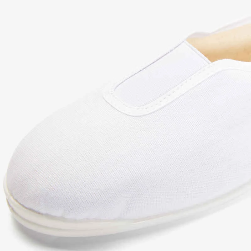Chaussons Gym Fille Et Garçon En Tissu Blanc 4 Chaussons Gym Fille Et Garçon En Tissu Blanc – Image 2