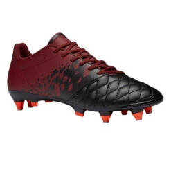 Kipsta Chaussure De Football Adulte Terrain Gras Agility 500 SG Noire & Bordeaux