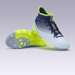 Kipsta Chaussure De Football Enfant AGILITY 500 Montante Semelle MG Gris Et Bleu -ProSportif Boutique chaussure de football enfant agility 500 montante semelle mg gris et bleu 12