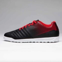 Kipsta Chaussure De Football Enfant Terrain Dur Agility 100 HG Noire Blanche Rouge -ProSportif Boutique chaussure de football enfant terrain dur agility 100 hg noire blanche rouge 3