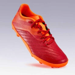 Kipsta Chaussure De Football Enfant Terrain Sec AGILITY 140 FG Lacets Bordeaux Orange -ProSportif Boutique chaussure de football enfant terrain sec agility 140 fg lacets bordeaux orange 10