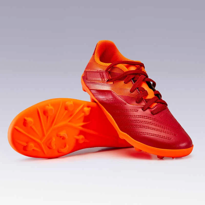 Kipsta Chaussure De Football Enfant Terrain Sec AGILITY 140 FG Scratch Bordeaux Orange 13 Kipsta Chaussure De Football Enfant Terrain Sec AGILITY 140 FG Scratch Bordeaux Orange – Image 11