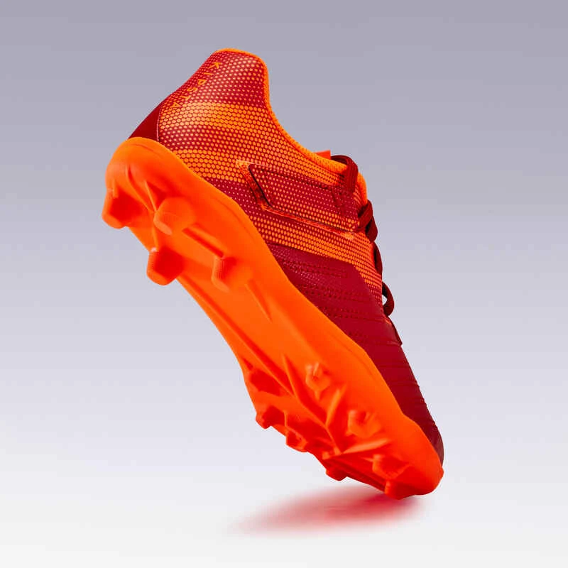 Kipsta Chaussure De Football Enfant Terrain Sec AGILITY 140 FG Scratch Bordeaux Orange 7 Kipsta Chaussure De Football Enfant Terrain Sec AGILITY 140 FG Scratch Bordeaux Orange – Image 5