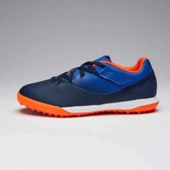 Kipsta Chaussure De Football Enfant TF à Scratch AGILITY 500 Bleu Et Marine -ProSportif Boutique chaussure de football enfant terrains durs a scratch agility 500 bleu et marine 3