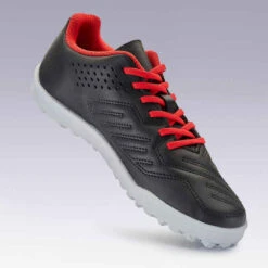 Kipsta Chaussure De Football Terrain Dur Agility 100 TURF TF Noire Rouge -ProSportif Boutique chaussure de football terrain dur agility 100 hg noire rouge 6