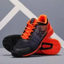 Artengo CHAUSSURE DE TENNIS HOMME TS590 NOIR ORANGE TERRE BATTUE -ProSportif Boutique chaussure de tennis homme ts590 noir orange terre battue 5