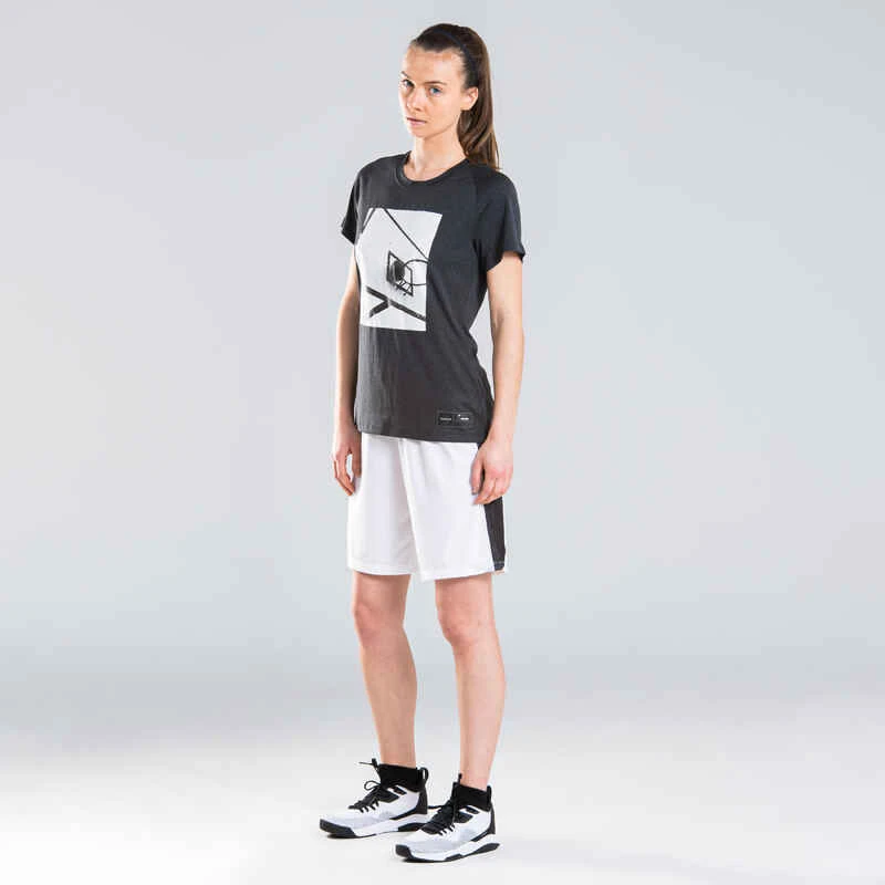 Chaussures De Basketball Femme - FAST 500 W Blanc Noir 8 Chaussures De Basketball Femme - FAST 500 W Blanc Noir – Image 6