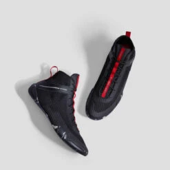 Chaussures De Boxe Anglaise 500 Noires, Légères Et Flexibles. -ProSportif Boutique chaussures de boxe anglaise 500 grises legeres et flexibles 3