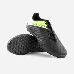 Kipsta CHAUSSURES DE FOOTBALL ENFANT A LACETS 100 TURF TF NOIR ET JAUNE -ProSportif Boutique chaussures de football enfant a lacets 100 turf tf noir et jaune 7