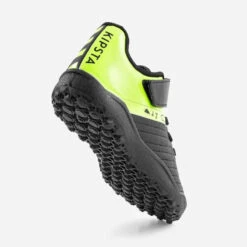 Kipsta CHAUSSURES DE FOOTBALL ENFANT A SCRATCH 100 EASY TURF TF NOIR ET JAUNE -ProSportif Boutique chaussures de football enfant a scratch 100 easy turf tf noir et jaune 4