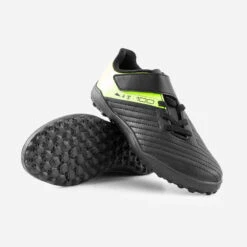 Kipsta CHAUSSURES DE FOOTBALL ENFANT A SCRATCH 100 EASY TURF TF NOIR ET JAUNE -ProSportif Boutique chaussures de football enfant a scratch 100 easy turf tf noir et jaune 7