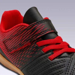 Kipsta Chaussures De Futsal 100 Enfant Noir Rouge -ProSportif Boutique chaussures de futsal enfant futsal 100 blanc glacier 4