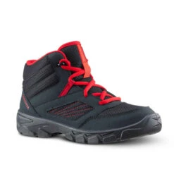 Quechua Chaussures De Randonnée Enfant Avec Lacets MH100 MID Grise Foncée Du 35 AU 38