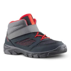 Quechua Chaussures De Randonnée Enfant Avec Scratch MH100 Mid Grise Foncée Du 24 AU 34