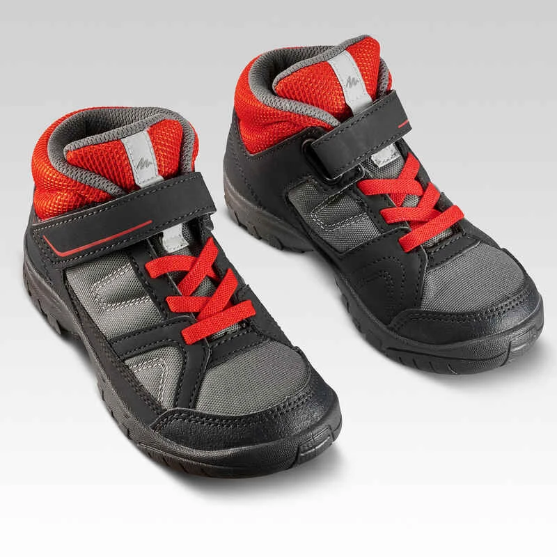 Quechua Chaussures De Randonnée Enfant Montantes MH100 MID KID Grises/rouges 24 AU 34 5 Quechua Chaussures De Randonnée Enfant Montantes MH100 MID KID Grises/rouges 24 AU 34 – Image 3