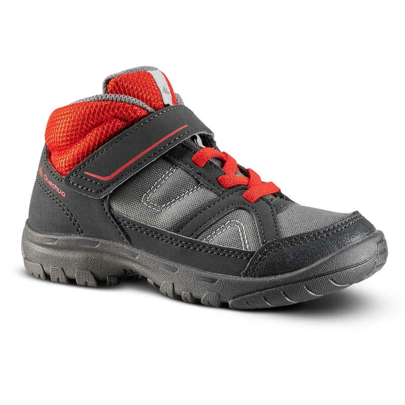 Quechua Chaussures De Randonnée Enfant Montantes MH100 MID KID Grises/rouges 24 AU 34 3 Quechua Chaussures De Randonnée Enfant Montantes MH100 MID KID Grises/rouges 24 AU 34