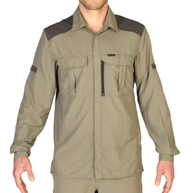 Chemise Manches Longues Légère Et Respirante Chasse Homme - 520 Kaki 4 Chemise Manches Longues Légère Et Respirante Chasse Homme - 520 Kaki – Image 2