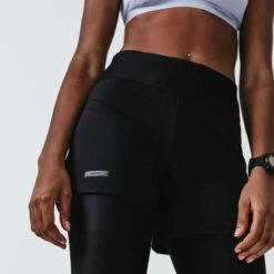 Kalenji Short Running Legging Intégré Femme - Dry + Noir -ProSportif Boutique collant short 2 en 1 running run dry noir femme 4