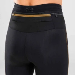 LEGGING DE TRAIL RUNNING LONG FEMME EMBOSS NOIR BRONZE -ProSportif Boutique collant trail running femme noir emboss 9