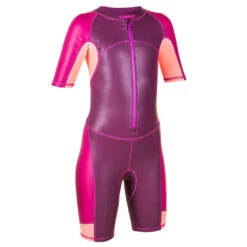 Combinaison De Natation Fille - Shorty 100 Kloupi - Violet Rose Corail -ProSportif Boutique combinaison de natation garcon shorty 100 kloupi bleu rouge 4