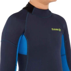 Combinaison Surf Enfant Néoprène 2/2mm 100 Back Zip Bleu Marine -ProSportif Boutique combinaison integrale 100 2slash2 junior navy 6