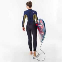 Combinaison SURF Femme Néoprène 3/2mm 500 Back Zip Bleu Marine -ProSportif Boutique combinaison integrale femme 3slash2 500 back zip 7