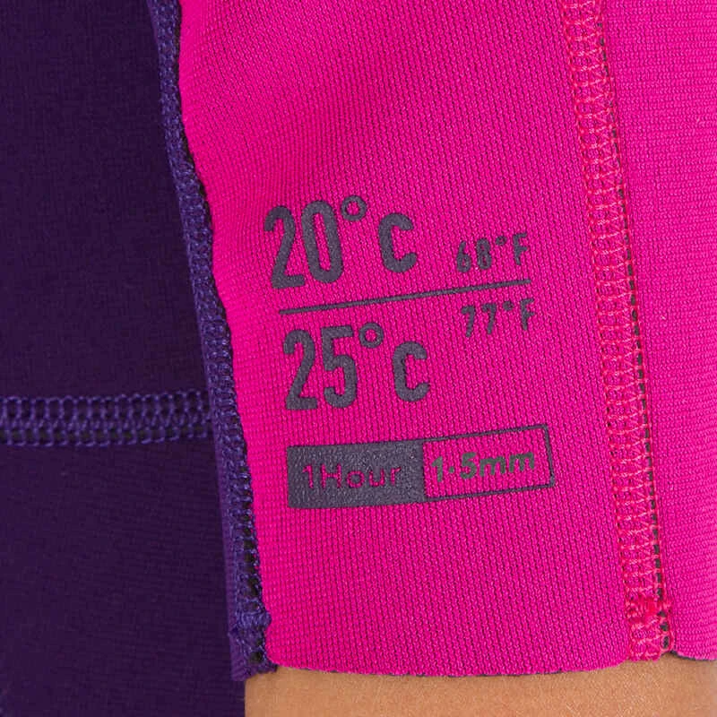 Combinaison Surf Shorty 100 Néoprène 1,5mm Enfant Violet Rose 7 Combinaison Surf Shorty 100 Néoprène 1,5mm Enfant Violet Rose – Image 5