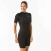 Shorty Surf Femme Néoprène Avec Mousse De 1,5mm Back Zip Noir -ProSportif Boutique combinaison surf shorty 100 neoprene 15mm femme noir