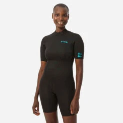 Shorty Surf Femme Néoprène Avec Mousse De 1,5mm Back Zip Noir 15 Shorty Surf Femme Néoprène Avec Mousse De 1,5mm Back Zip Noir -ProSportif Boutique combinaison surf shorty 100 neoprene 15mm femme noir 2