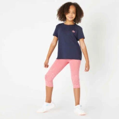 Corsaire Fille Coton - 320 Imprimé Vert -ProSportif Boutique corsaire coton respirant gris fonce fille 4