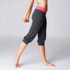 CORSAIRE YOGA DOUX FEMME COTON ISSU DE L'AGRICULTURE BIOLOGIQUE GRIS / ROSE -ProSportif Boutique corsaire yoga doux femme coton issu de l agriculture biologique gris slash rose 2
