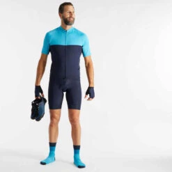 CUISSARD VELO ROUTE A BRETELLES HOMME CYCLOTOURISME RC100 MARINE -ProSportif Boutique cuissard velo route a bretelles homme cyclotourisme rc100 marine 2