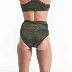 Culotte Taille Haute Femme ROSA PAILLETEE NOIR OR Idéale Pour Le Surf -ProSportif Boutique culotte taille haute femme rosa pailletee noir or ideale pour le surf 2