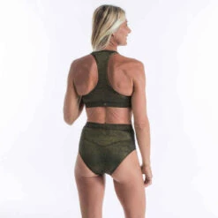 Culotte Taille Haute Femme ROSA PAILLETEE NOIR OR Idéale Pour Le Surf -ProSportif Boutique culotte taille haute femme rosa pailletee noir or ideale pour le surf 3