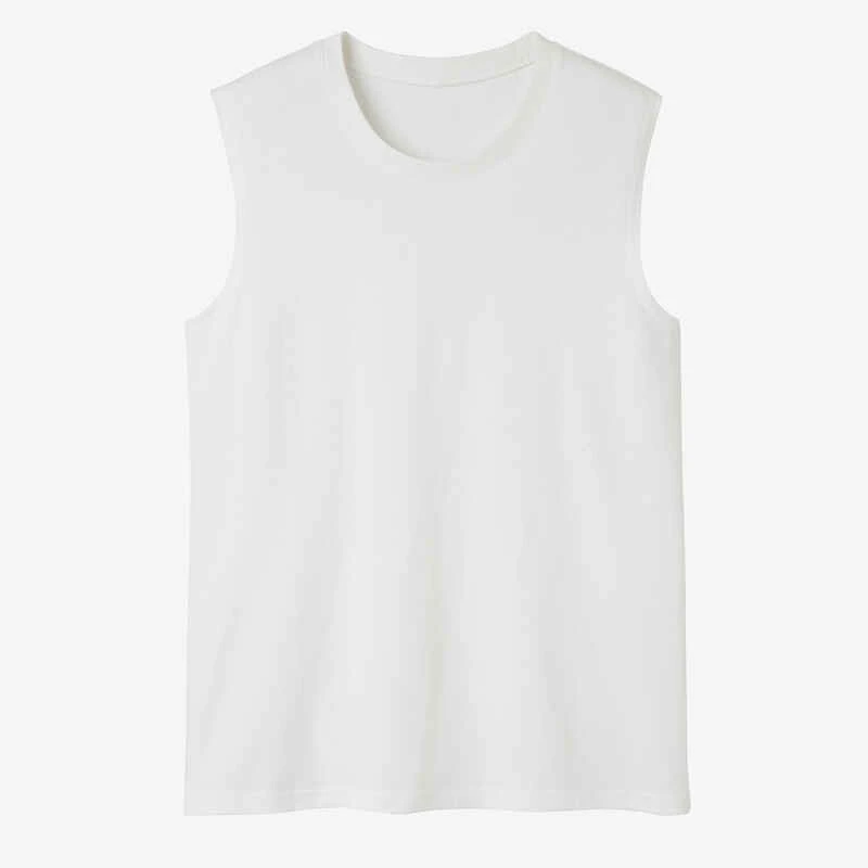Débardeur Extensible Fitness Homme - 500 Blanc 6 Débardeur Extensible Fitness Homme - 500 Blanc – Image 4