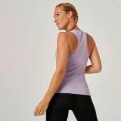 Débardeur Slim Fitness Femme - 500 Violet -ProSportif Boutique debardeur fitness ajuste 500 noir 1