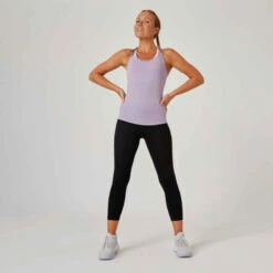 Débardeur Slim Fitness Femme - 500 Violet -ProSportif Boutique debardeur fitness ajuste 500 noir 2