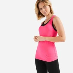 Débardeur Dos Nageur Col Rond Rose Fitness Cardio MY TOP