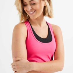 Débardeur Dos Nageur Col Rond Rose Fitness Cardio MY TOP -ProSportif Boutique debardeur fitness cardio training femme noir 100 3