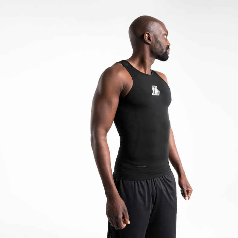 SOUS MAILLOT BASKETBALL COUPE SLIM HOMME UT500 NOIR LOS ANGELES LAKERS NBA 3 SOUS MAILLOT BASKETBALL COUPE SLIM HOMME UT500 NOIR LOS ANGELES LAKERS NBA