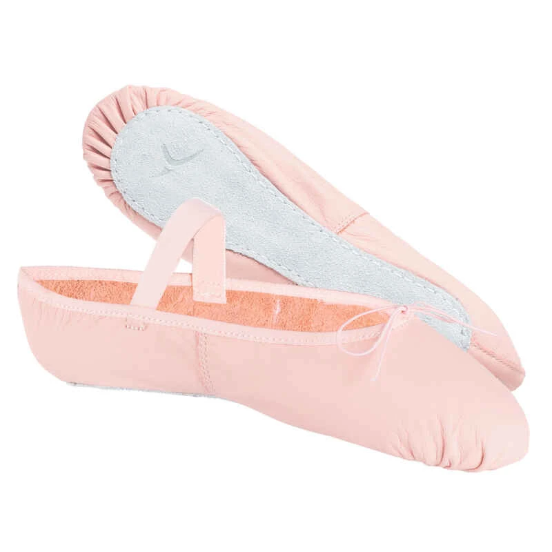 Demi-pointes Danse Classique Cuir Semelle Entière Rose Avec Lien Tailles 25-40 4 Demi-pointes Danse Classique Cuir Semelle Entière Rose Avec Lien Tailles 25-40 – Image 2