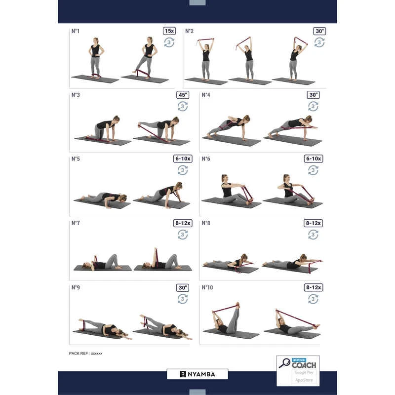 BANDE ÉLASTIQUE FITNESS RÉSISTANCE 10 KG TEXTILE - BORDEAUX 7 BANDE ÉLASTIQUE FITNESS RÉSISTANCE 10 KG TEXTILE - BORDEAUX – Image 5