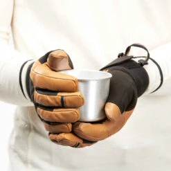 Gants Imperméables En Cuir De Trekking Montagne MT900 Marron - Adulte -ProSportif Boutique gants en cuir impermeable homme femme mt900 marron 4