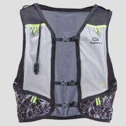 GILET D'HYDRATATION TRAIL RUNNING 5L PORTE FLASQUES GRIS ET JAUNE -ProSportif Boutique gilet d hydratation trail running 5l porte flasques gris et jaune 2