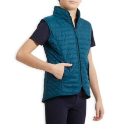 Doudoune Sans Manche équitation Enfant 100 Bleu Pétrole -ProSportif Boutique gilet sans manche equitation enfant 100 noir 2