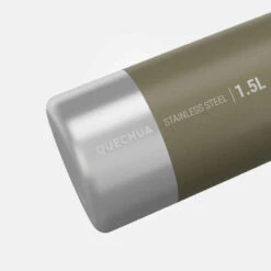 Quechua Gourde Randonnée MH100 Bouchon à Vis 1,5L Inox Kaki -ProSportif Boutique gourde randonnee mh100 bouchon a vis 15l inox kaki 2