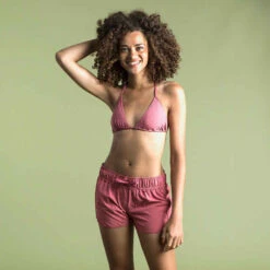 HAUT DE MAILLOT DE BAIN TRIANGLE FEMME MAE ROSE Côtelé -ProSportif Boutique haut de maillot de bain femme triangle coulissant mae cottele rose 4